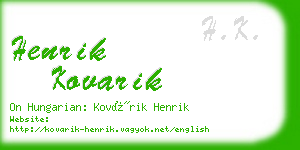 henrik kovarik business card